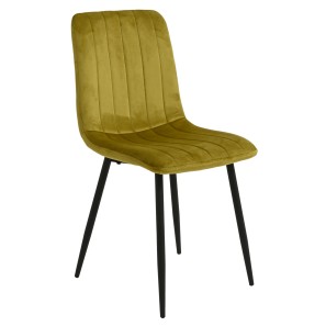 Ochre Velvet Chair - 90 x 54 x 43cm