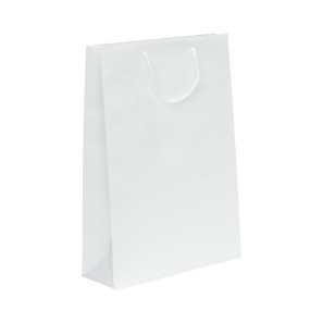 White Laminated Matt Paper Carrier Bags