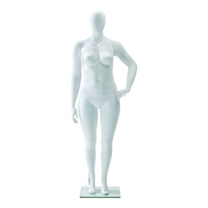 Realistic Matt White Female Faceless Mannequin - Plus-Size