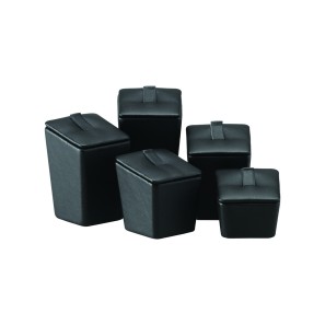 Deluxe Black Leatherette Ring Stands - 5 Rings