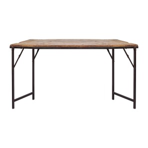 Blue City Recycled Wood & Iron Pasting Table - 152 x 76 x 46cm