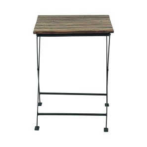 Blue City Folding Wood Top Side Table - 56 x 45 x 45cm