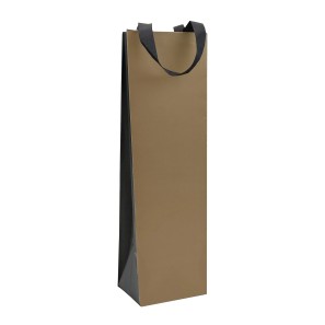 Copper & Black Wine Bottle Gift Bags - 9.5 x 38.5 + 9.5cm