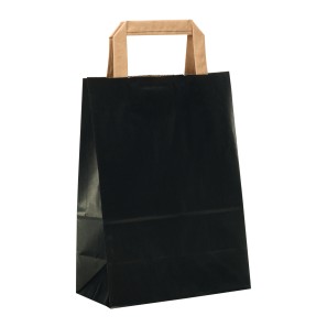Black Flat-Handle Paper Carrier Bags