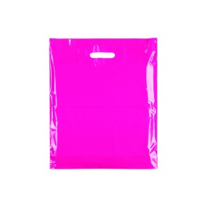 Fuchsia Pink Classic Gloss Plastic Carrier Bags