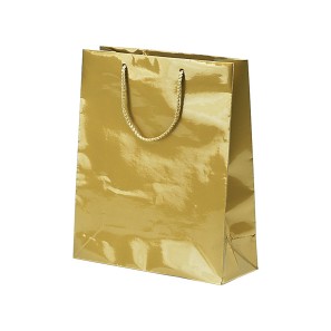Gold Laminated Gloss Paper Carrier Bags - Rope Handled