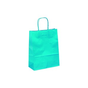 Turquoise Ribbed Paper Carrier Bags