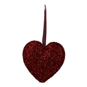 Hanging Red Glitter Heart