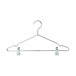 Chrome Wire Metal Clothes Hangers - 40cm