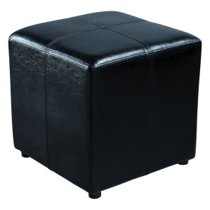 Leatherette Stools - Black - 405 x 405 x 405mm