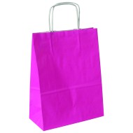 Fuchsia Pink Twisted Handle Matt Paper Carrier Bags