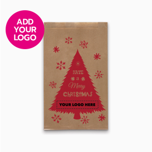 ‘Christmas Tree’ Themed Natural  Paper Counter Bags