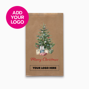 ‘Vintage Christmas Tree’ Themed Natural Paper Counter Bags