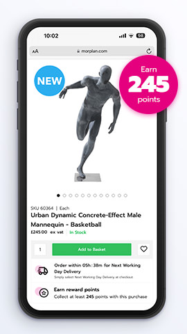 Earn rewards points on Urban Dynamic Concrete-Effect Male Mannequin with Morplan Rewards